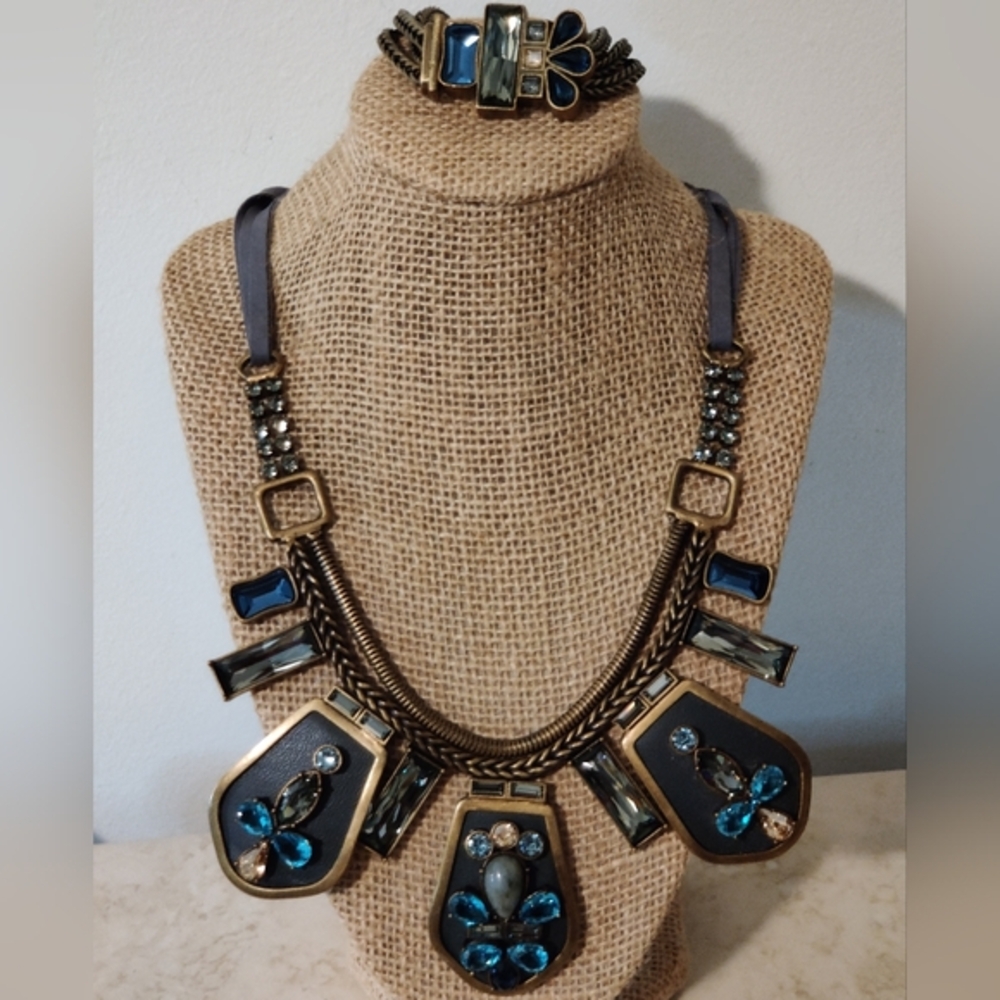 Silpada K&R Collection "Blue Streak" Necklace and Bracelet Set
